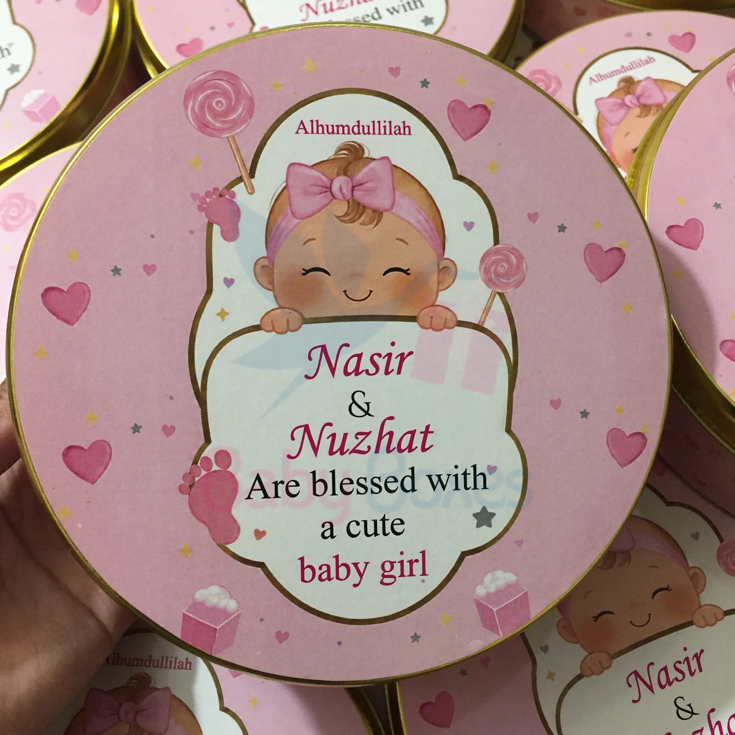 Half kg Pink Princess Baby Girl Sweet Box
