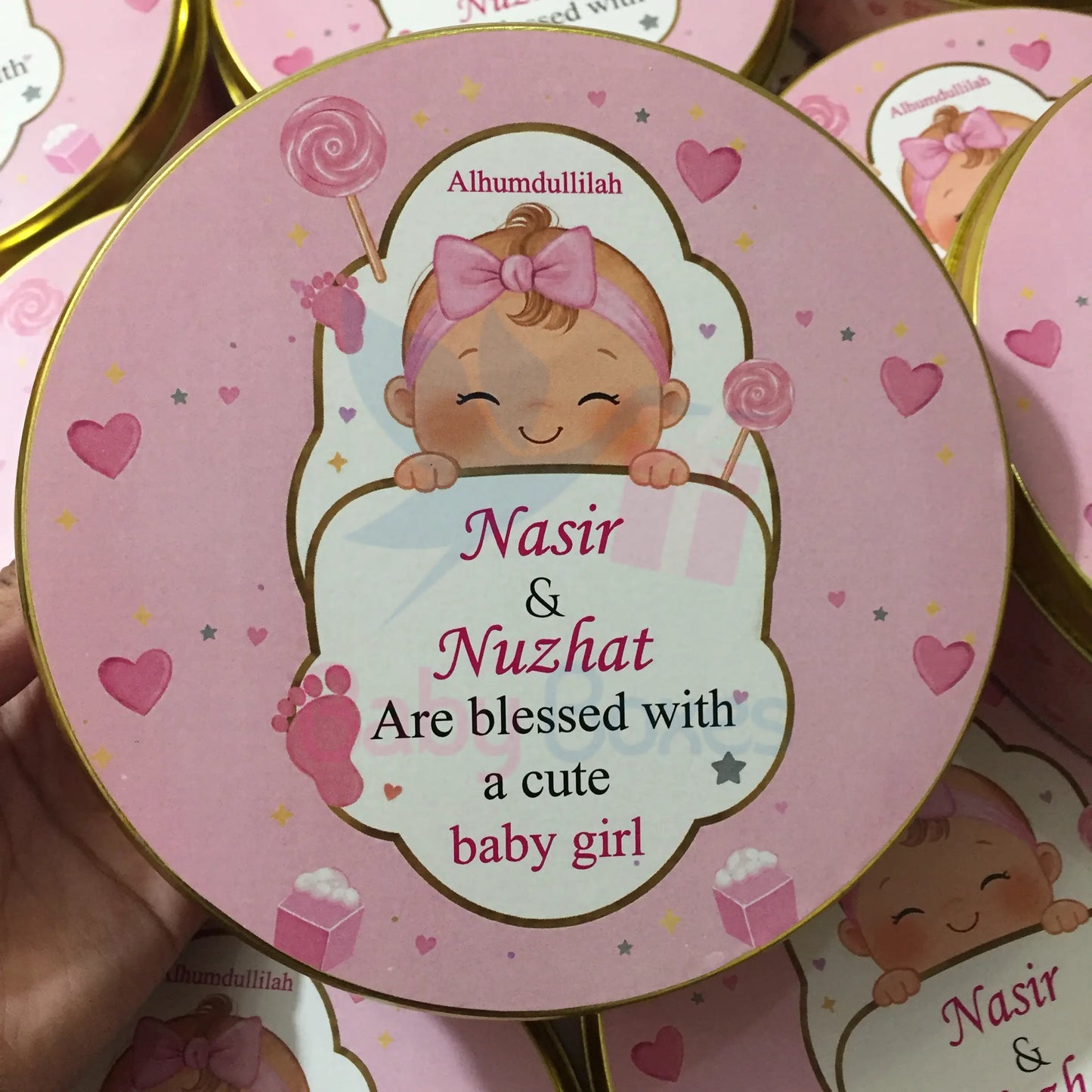 Half kg Pink Princess Baby Girl Sweet Box