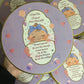 Half kg Personalized Baby Girl Announcement Round Box