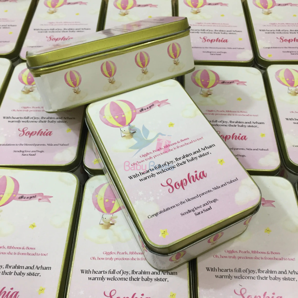 Half Kg Baby Girl Announcement Sweet Tin Box