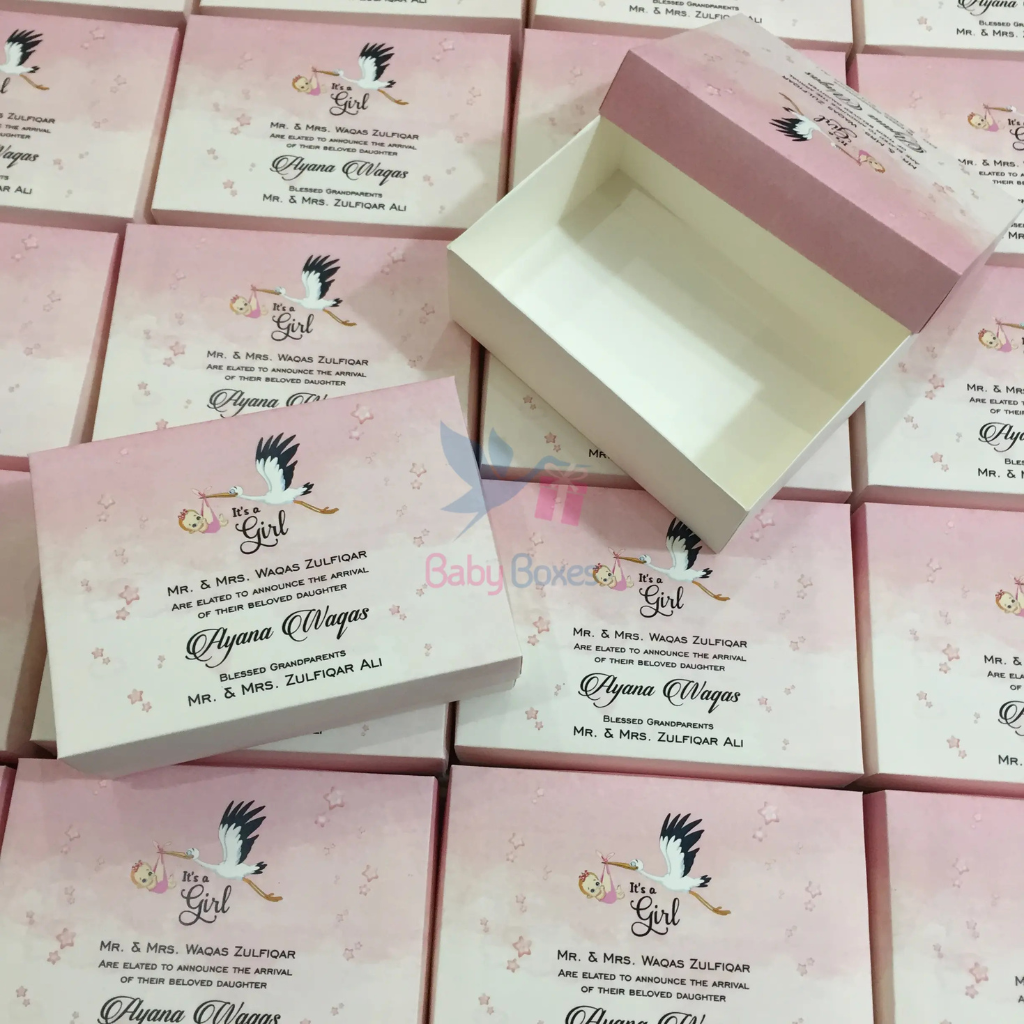 Half Kg Baby Girl Announcement Sweet Cardboard Box
