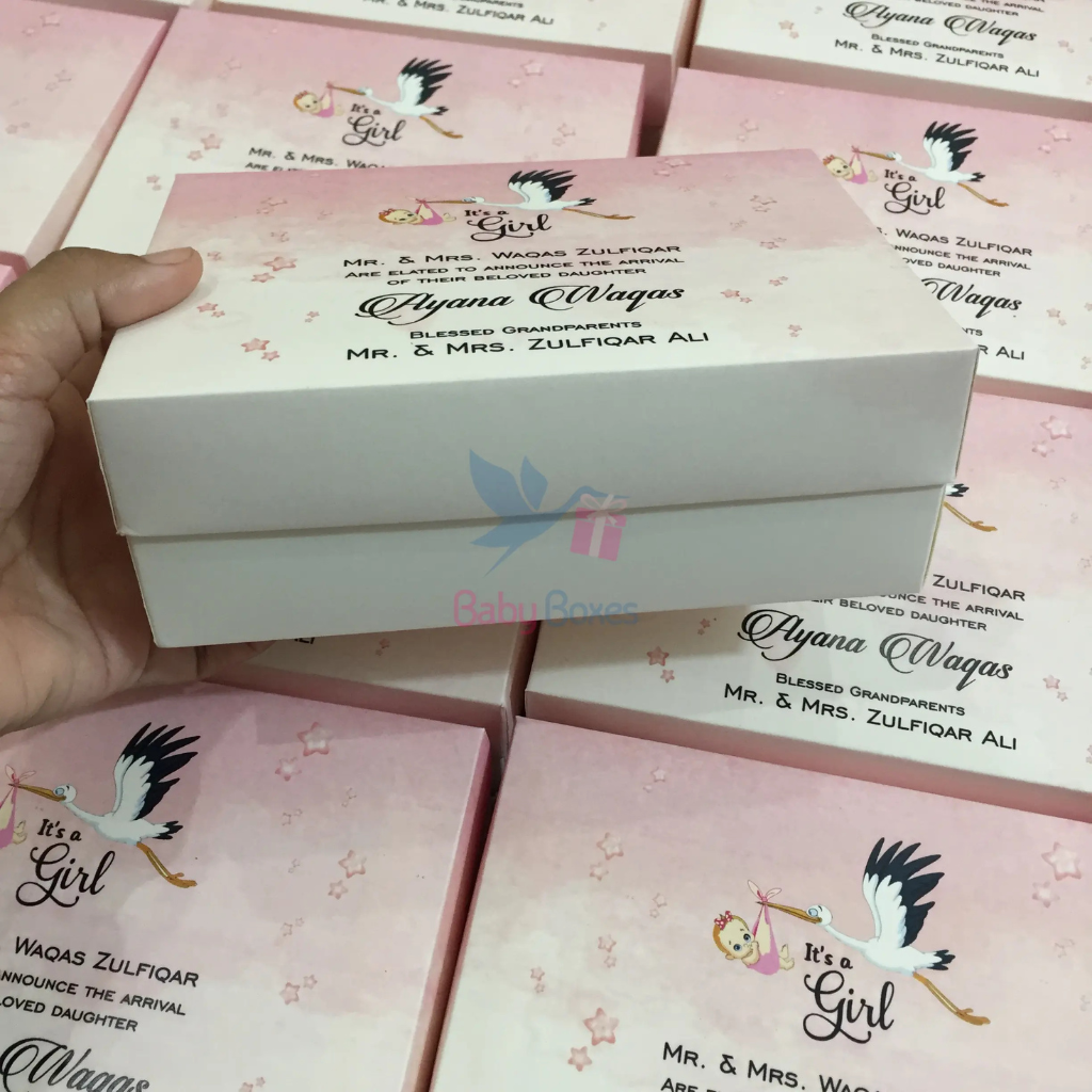 Half Kg Baby Girl Announcement Sweet Cardboard Box