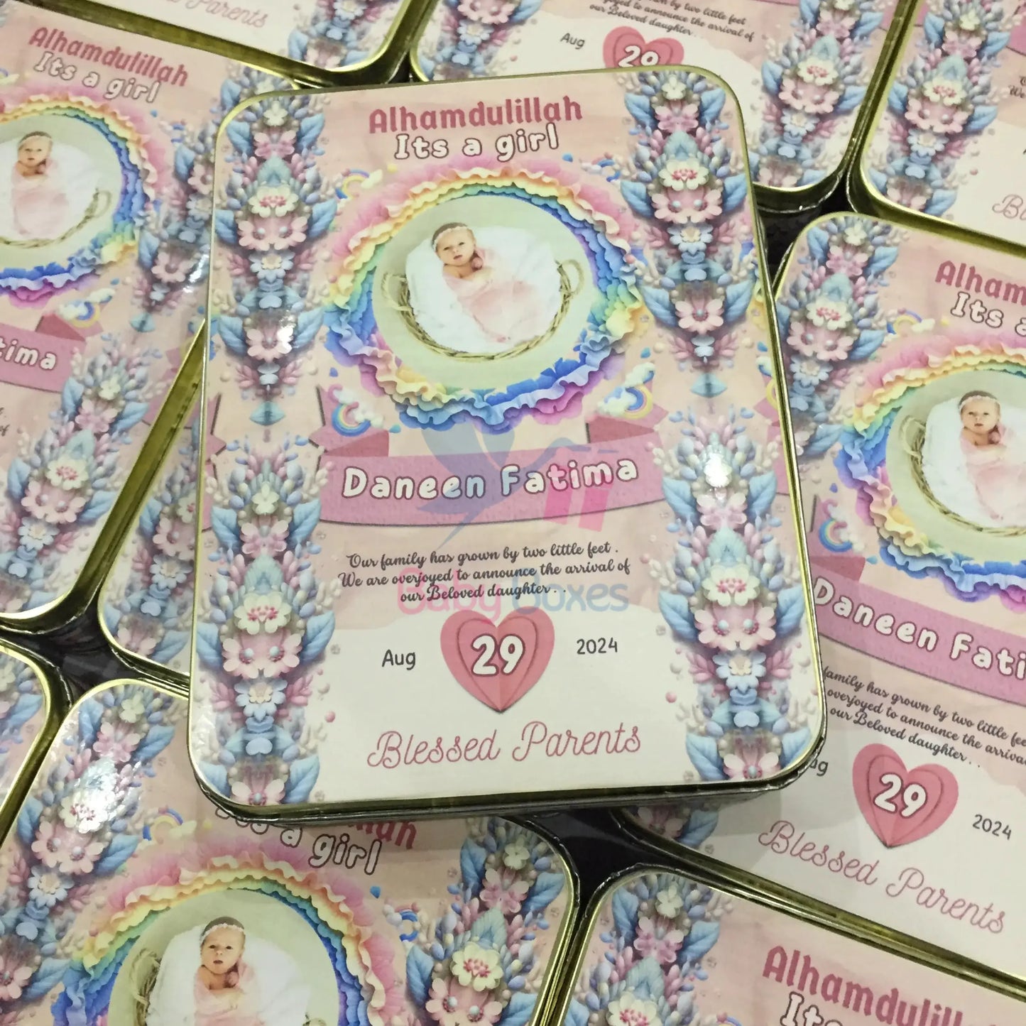 1 Kg Baby Girl Announcement Sweet Box